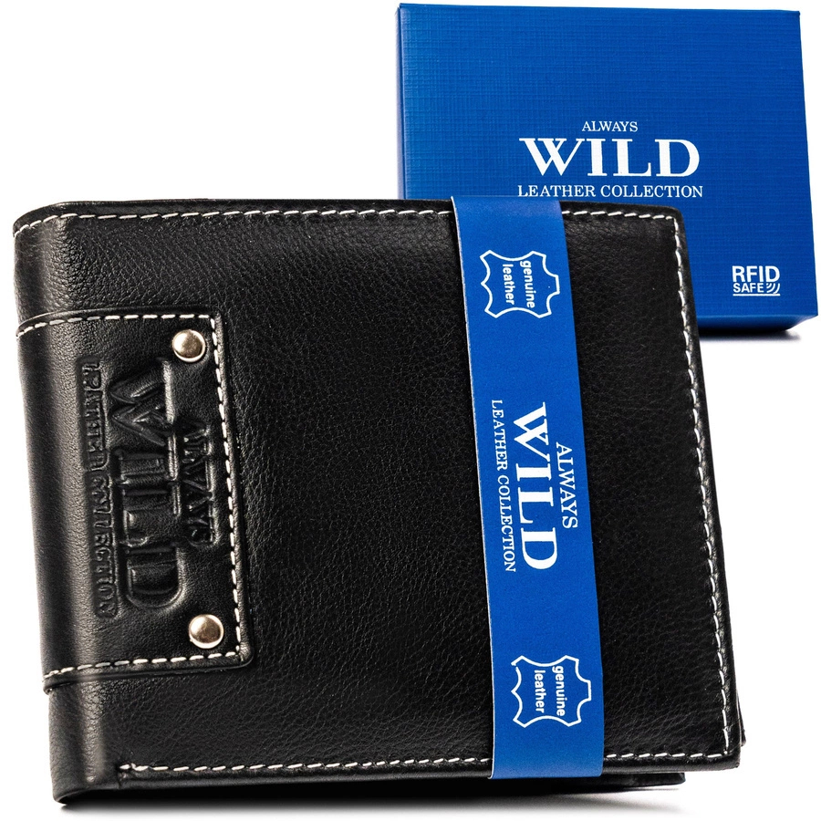 Always Wild Pánská kožená peněženka Yutoshi černá One size