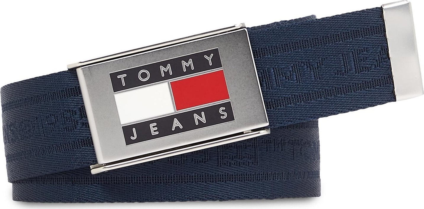 Pánský pásek Tommy Jeans Tjm Heritage Webbing 3.5 AM0AM12342 Dark Night Navy C1G