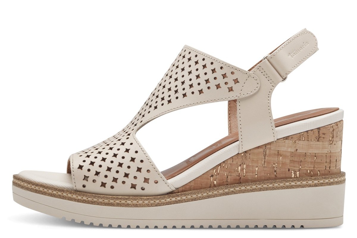 Tamaris 1-28218-42-418 Dámské sandály na klínku béžové 36