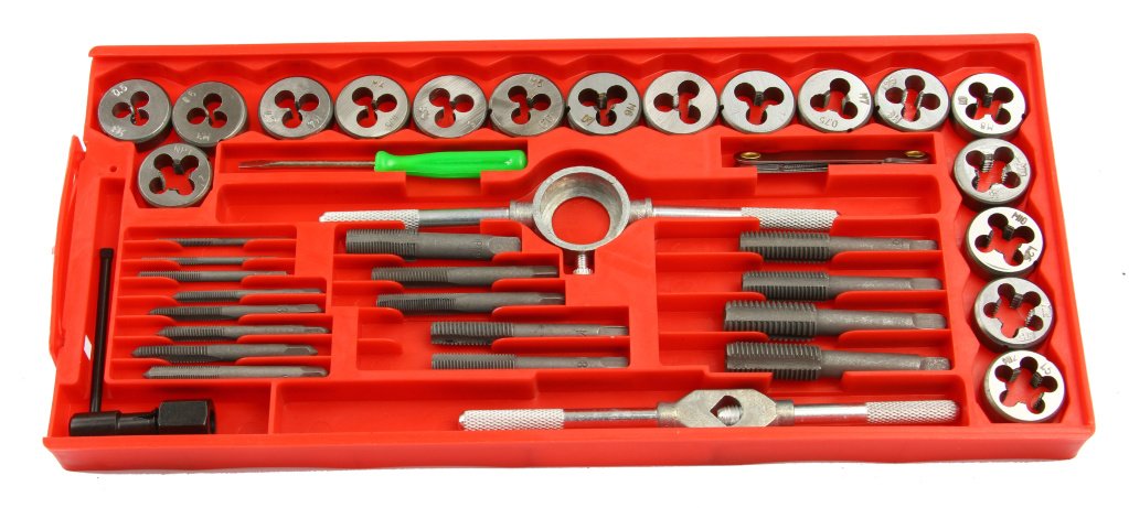 Sada závitníků a závitových oček, metrická, M3-M12, 40 ks