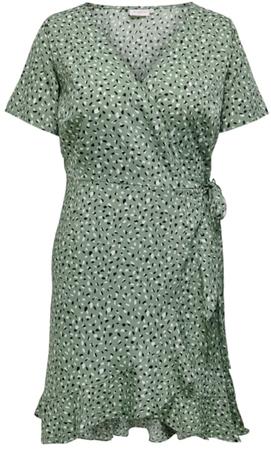 ONLY CARMAKOMA Dámské šaty CARLIVIA Regular Fit 15252210 Hedge Green 3XL, XXXL