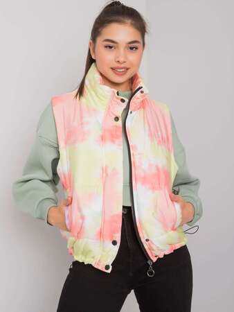 Fashionhunters Žlutá a oranžová vesta bez kapuce M