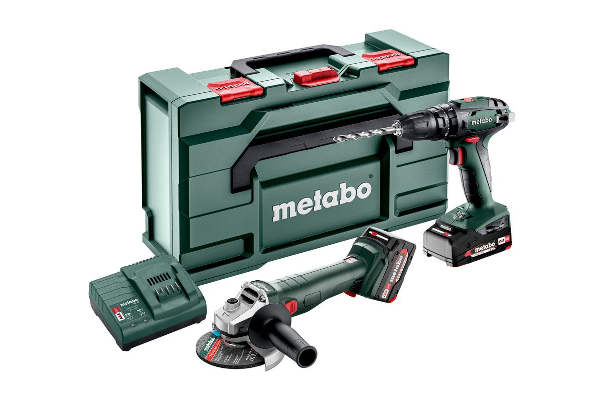 METABO Combo Set 2.4.4 18 V příklepová vrtačka + úhlová bruska