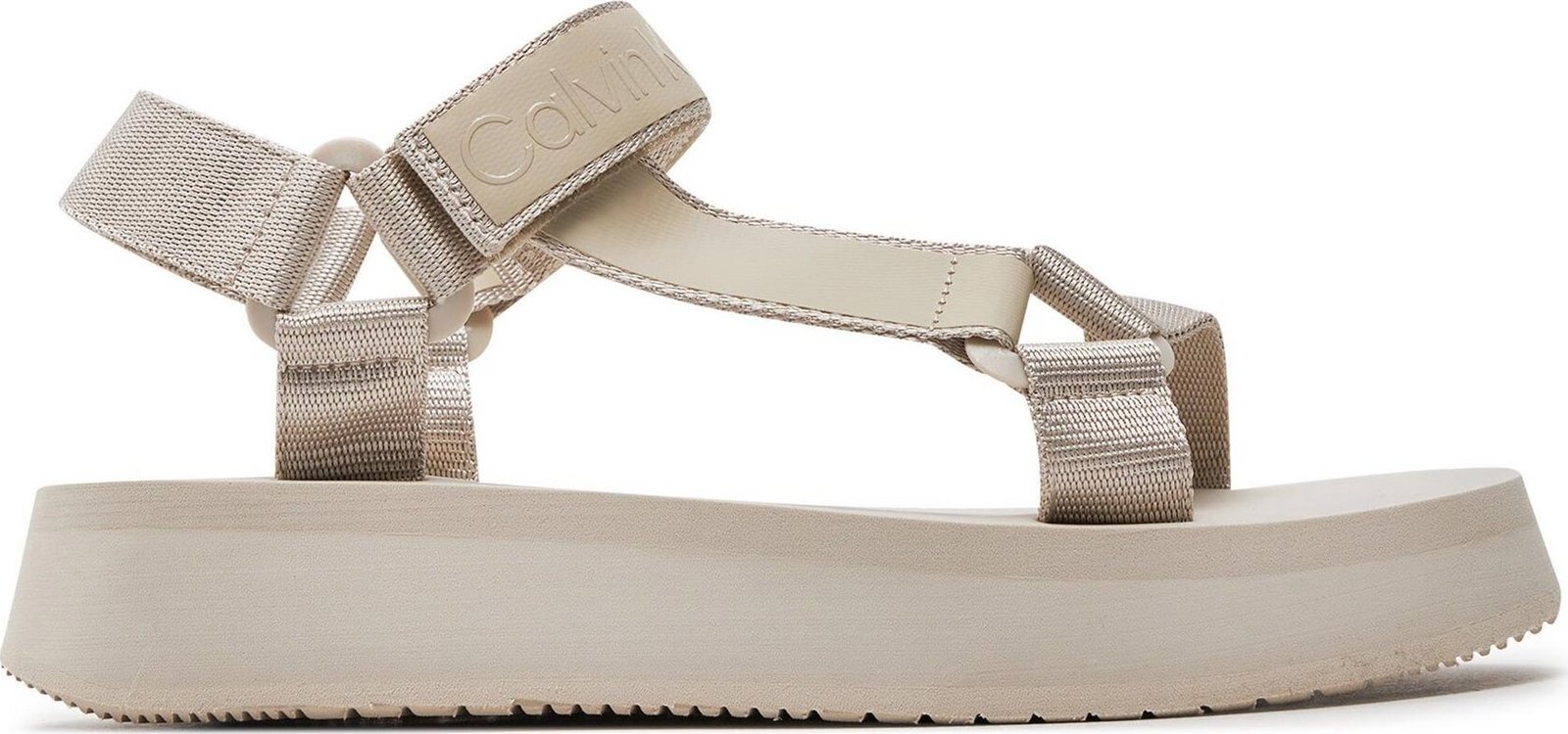 Sandály Calvin Klein Jeans Sandal Velcro Webbing Dc YW0YW01353 Eggshell ACF