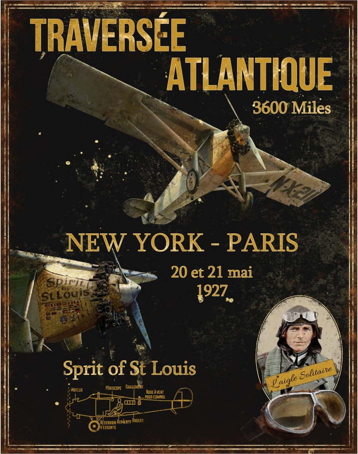 Kovová cedule 28x36 cm Avion St Louis – Antic Line