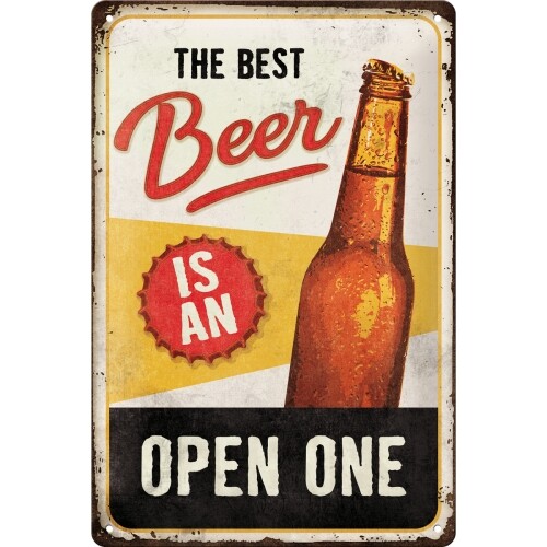 Postershop Plechová cedule The Best Beer is and Open One, (30 x 20 cm)