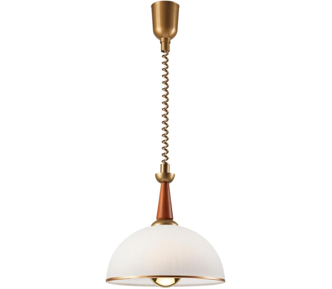 Stahovací lustr CHIARA 1xE27/60W/230V tmavě hnědá/buk