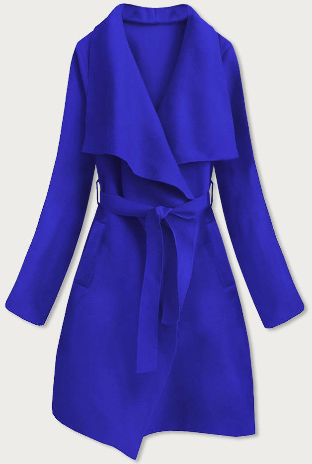 Minimalistický dámský kabát v chrpové barvě (747ART) - ONE SIZE - odcienie niebieskiego