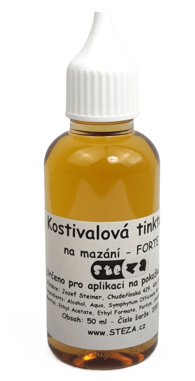 STEZA - Kostivalová tinktura na mazání - FORTE 50 ml.