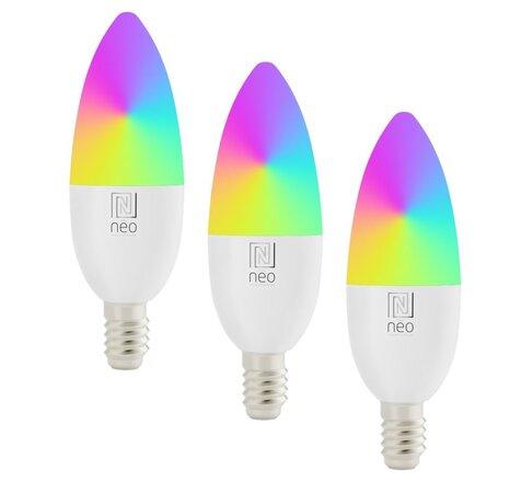 IMMAX NEO LITE SMART sada 3x žárovka LED E14 6W RGB+CCT, stmívatelná, Wi-Fi, Beacon, DO, TUYA; 07716CDO