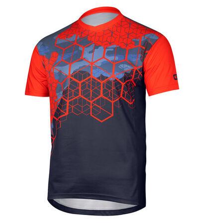 Etape – pánský volné triko DIRT, modrá/oranžová 4XL, XXXXL