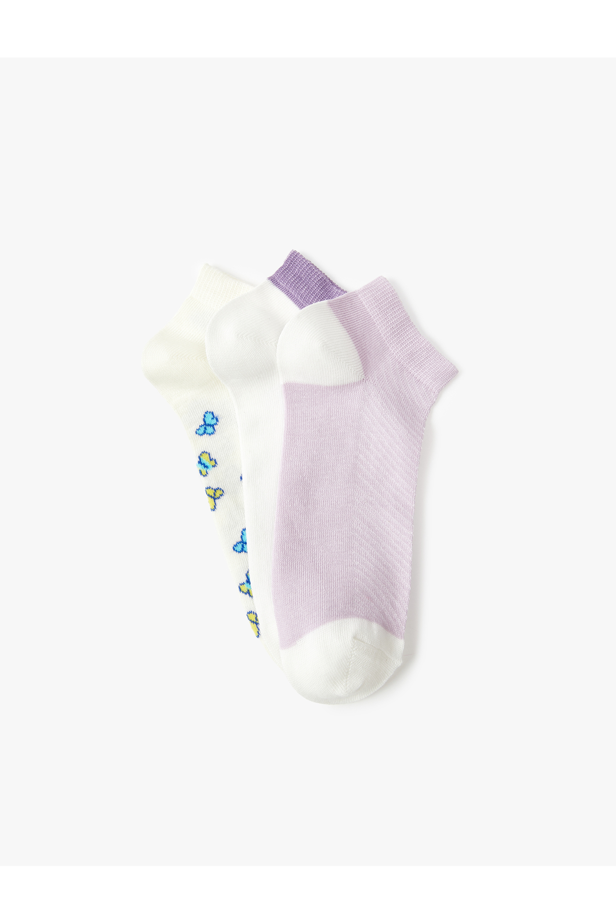 Koton 3-Piece Booties Socks Set Butterfly Patterned Multi Color