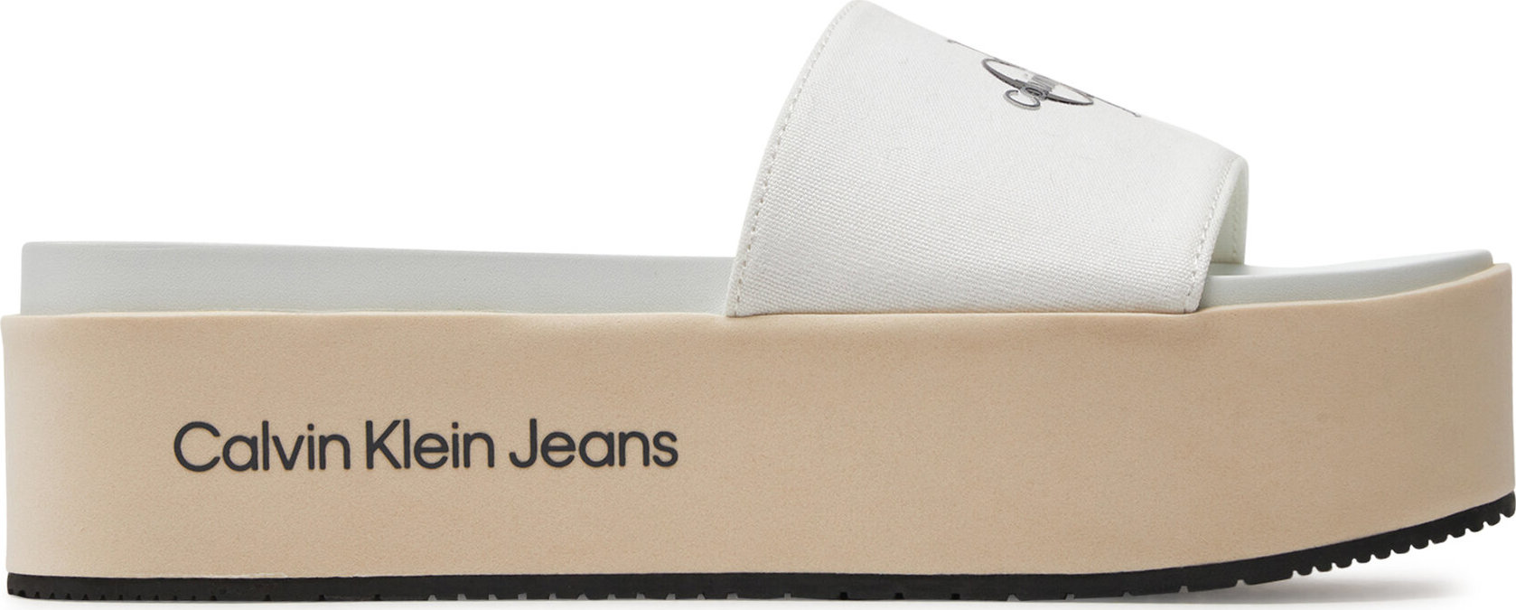 Nazouváky Calvin Klein Jeans Flatform Sandal Met YW0YW01036 Creamy White/Bright White 0F9
