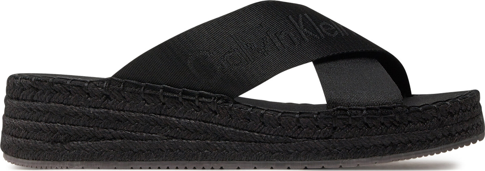 Espadrilky Calvin Klein Jeans Sporty Wedge Rope Sandal Mr YW0YW01364 Triple Black 0GT