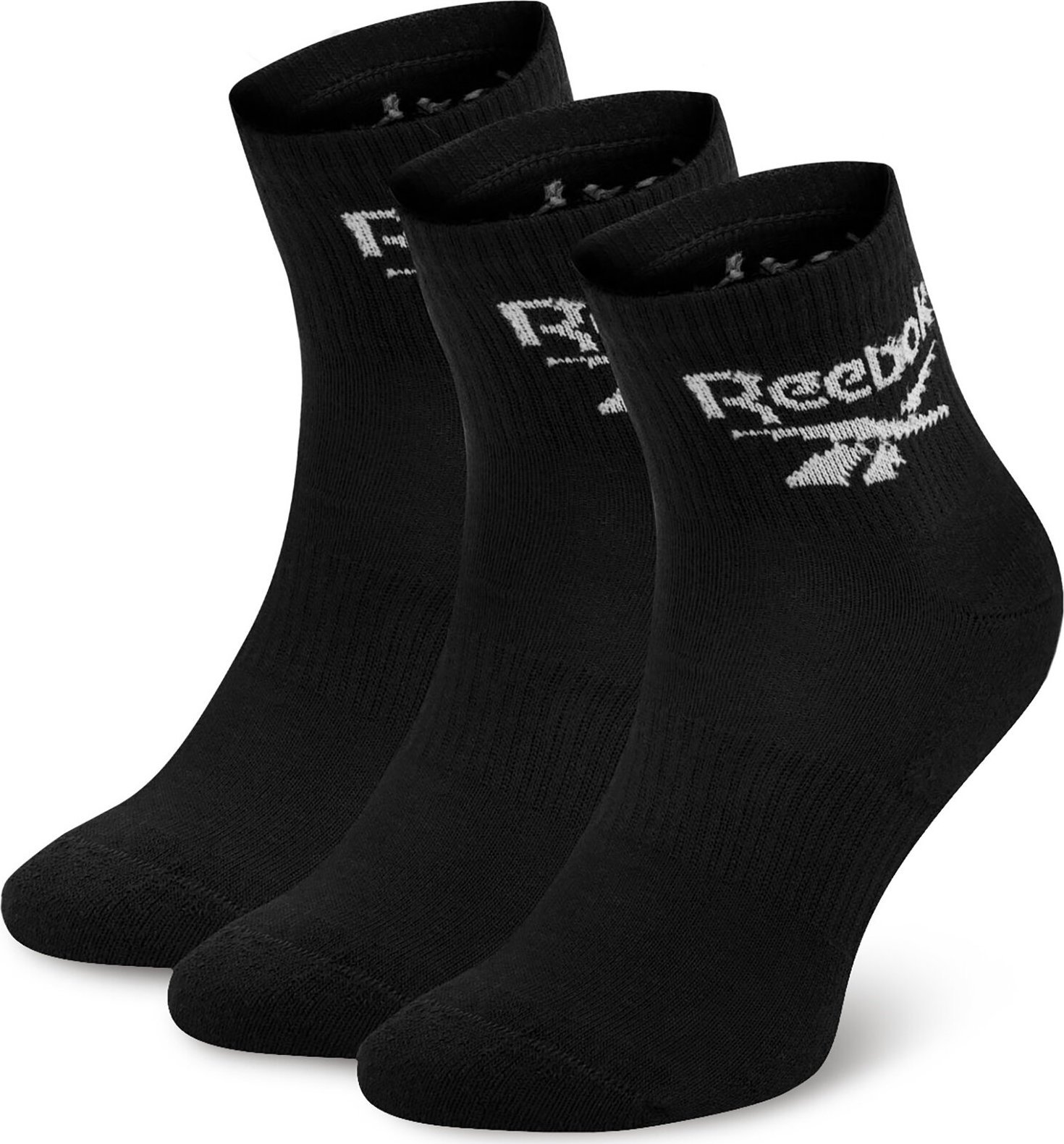 Sada 3 párů vysokých ponožek unisex Reebok R0427-SS24 (3-pack) Černá