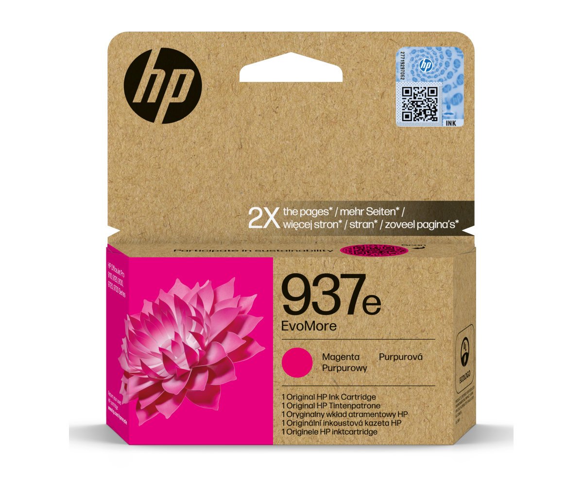 Inkoustová náplň HP 937e EvoMore purpurová (4S6W7NE#CE1)