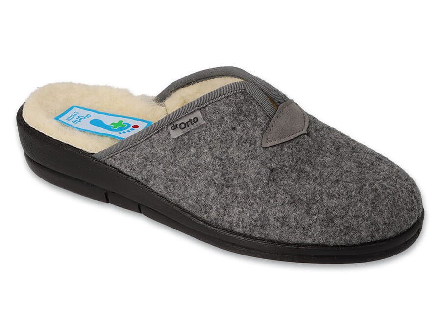 BEFADO 9D634 Dr ORTO dámské pantofle šedé ovčí rouno 37 937D634_37