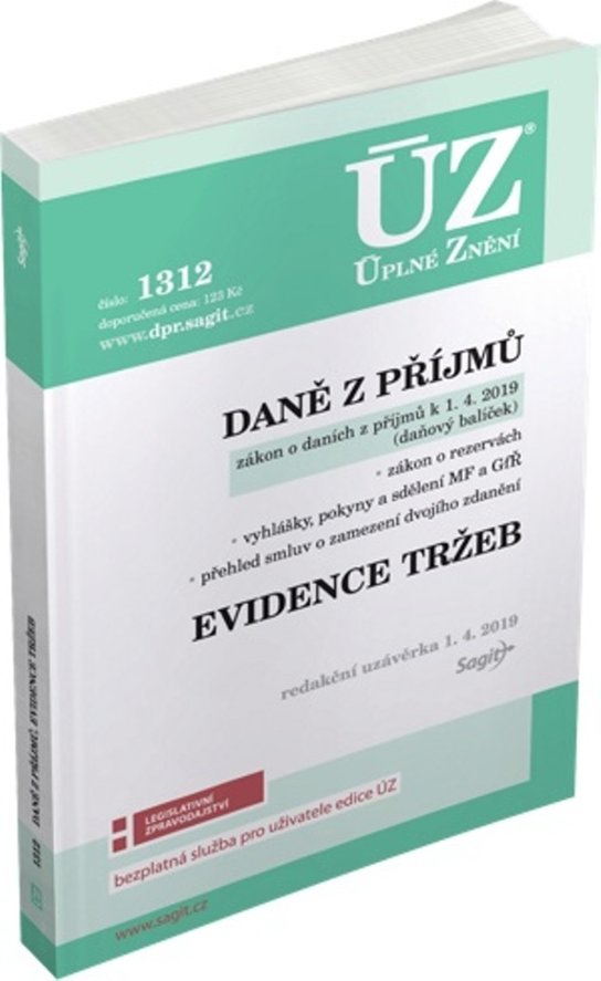 ÚZ 1312 Daně z příjmů, evidence tržeb - duben 2019