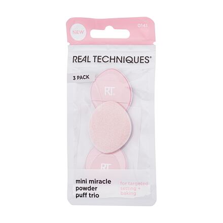 Real Techniques Mini Miracle Powder Puff mini labutěnky na pudrové produkty 1 balení odstín růžová