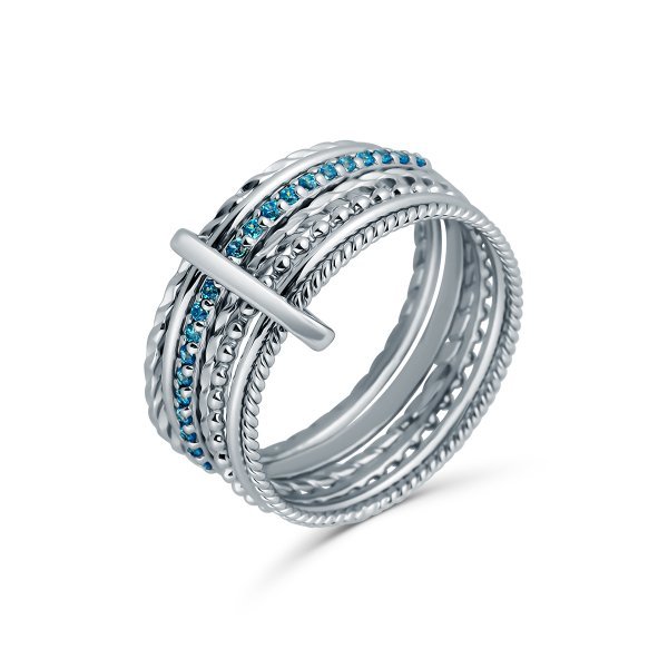 Prsten se syntetickými kameny 126-483-M923 50