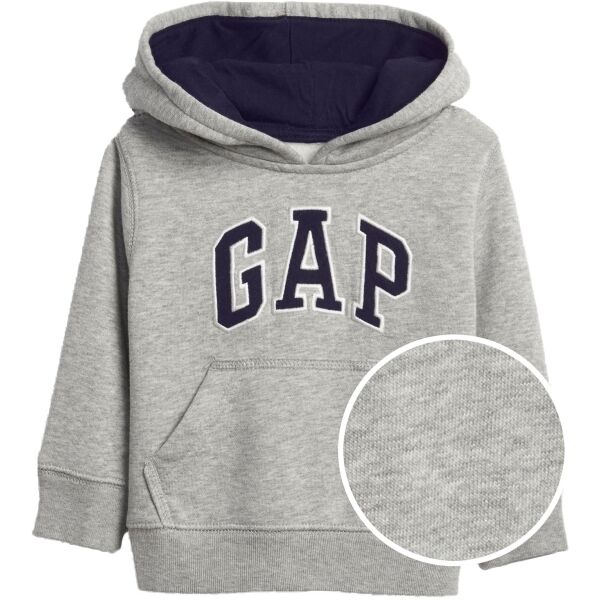 GAP PULLOVER LOGO Chlapecká mikina, šedá, velikost