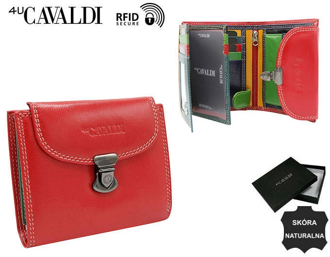 4U Cavaldi Dámská kožená peněženka Sleh červená One size