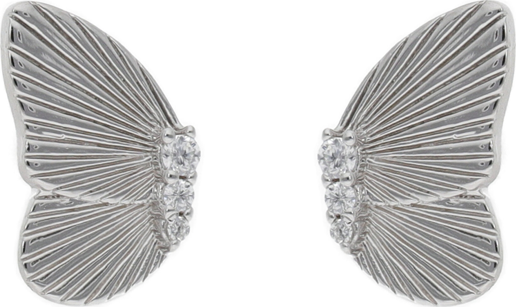 Naušnice Fossil Butterflies JFS00621040 Silver