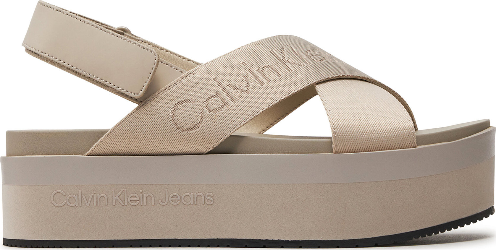 Sandály Calvin Klein Jeans Flatform Sandal Sling In Mr YW0YW01362 Triple Eggshell ACF