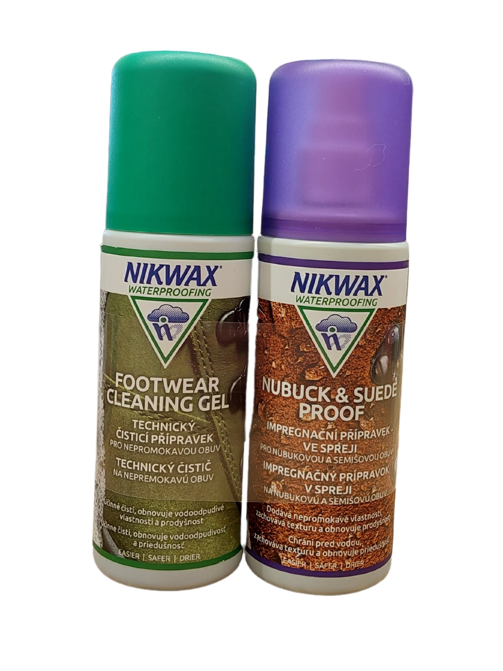 Sada k ošetření obuvi NIKWAX Footwear Cleaning Gel a Nubuck/Suede Proof (125 + 125 ml)