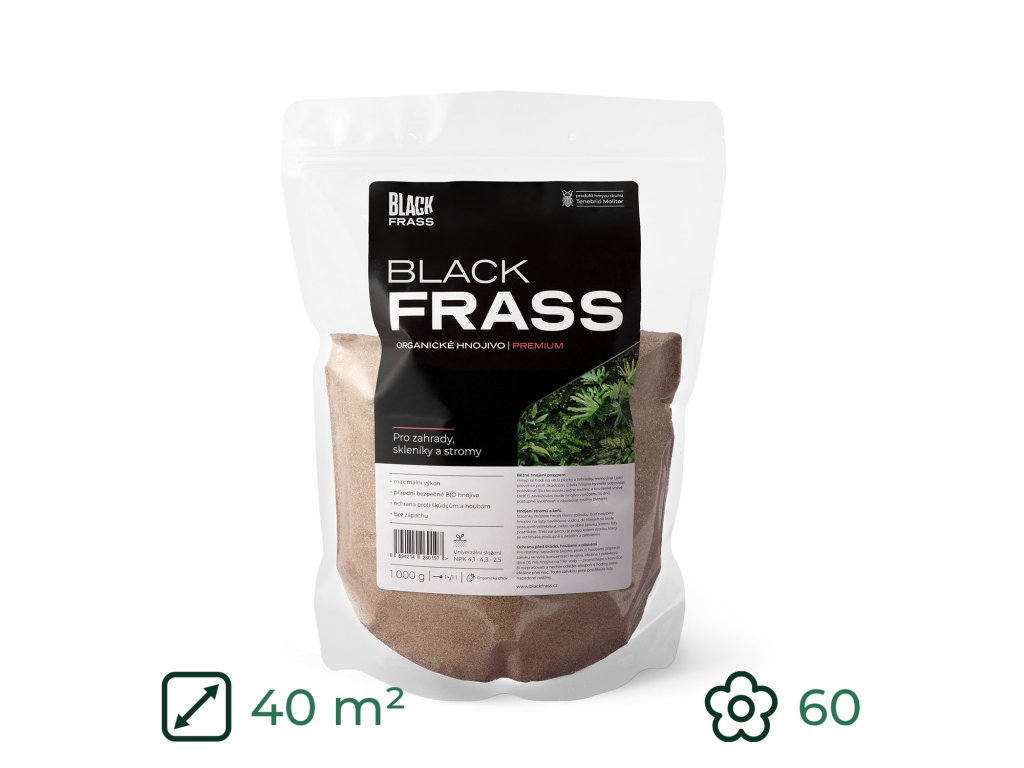Organické hmyzí hnojivo Black Frass Premium 1000 g
