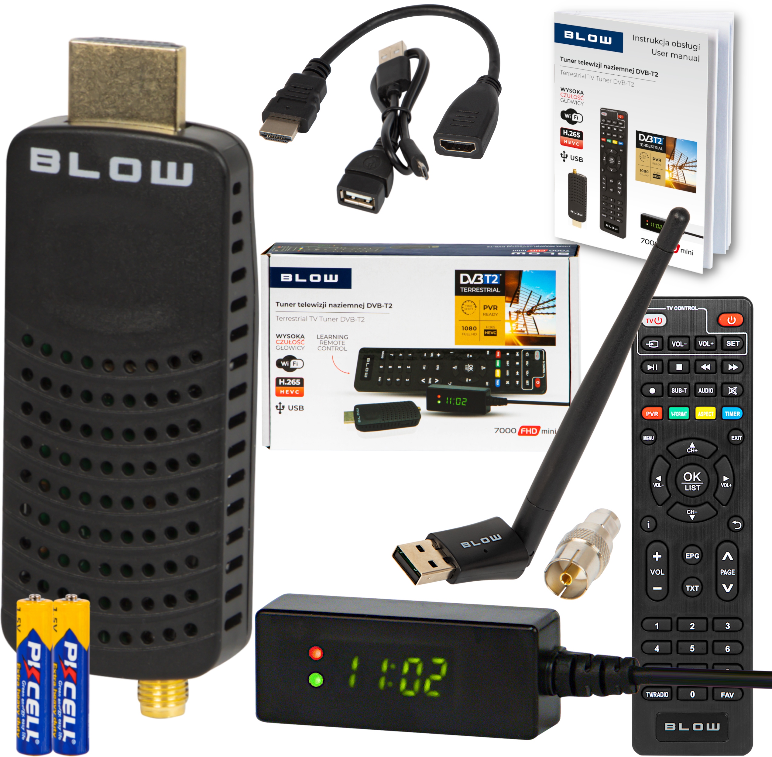 DVB-T2 Hevc Pozemní Tv Dekodér WiFi Tuner Set