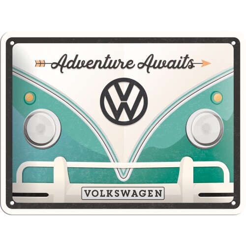 Postershop Plechová cedule Volkswagen VW - Adventure Awaits, (20 x 15 cm)