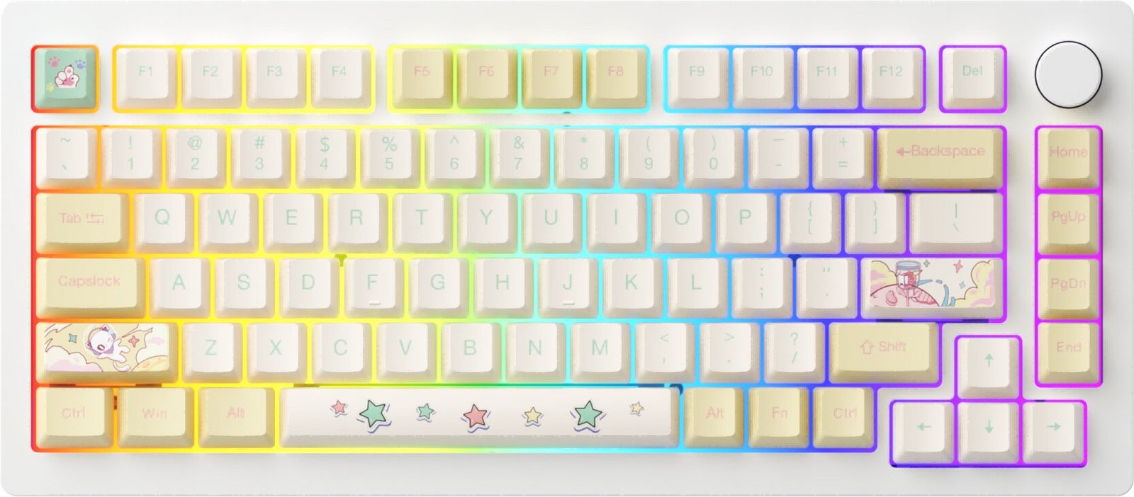 Akko Monsgeek M1W White Yellow, Akko Fairy Silent, US - 06975351384281