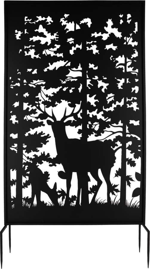 Černá kovová balkonová zástěna 100x186 cm Deer – Esschert Design