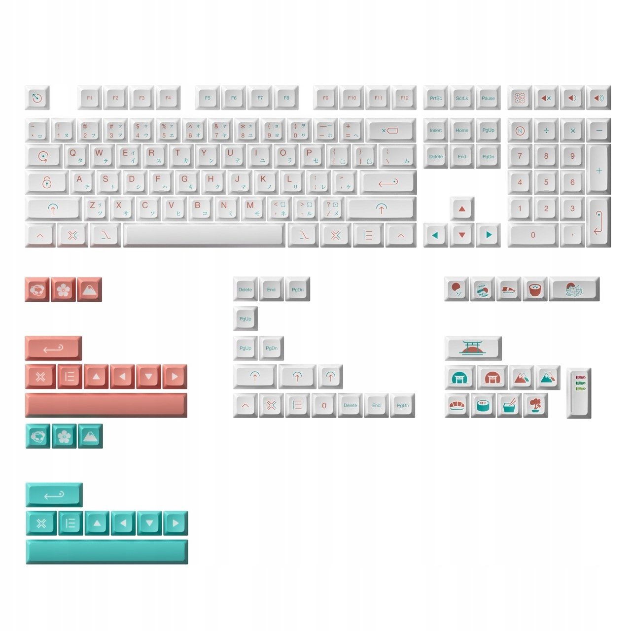 Akko Keycaps Red Fuji Pbt Jda Keycaps Set (161-Kláves)