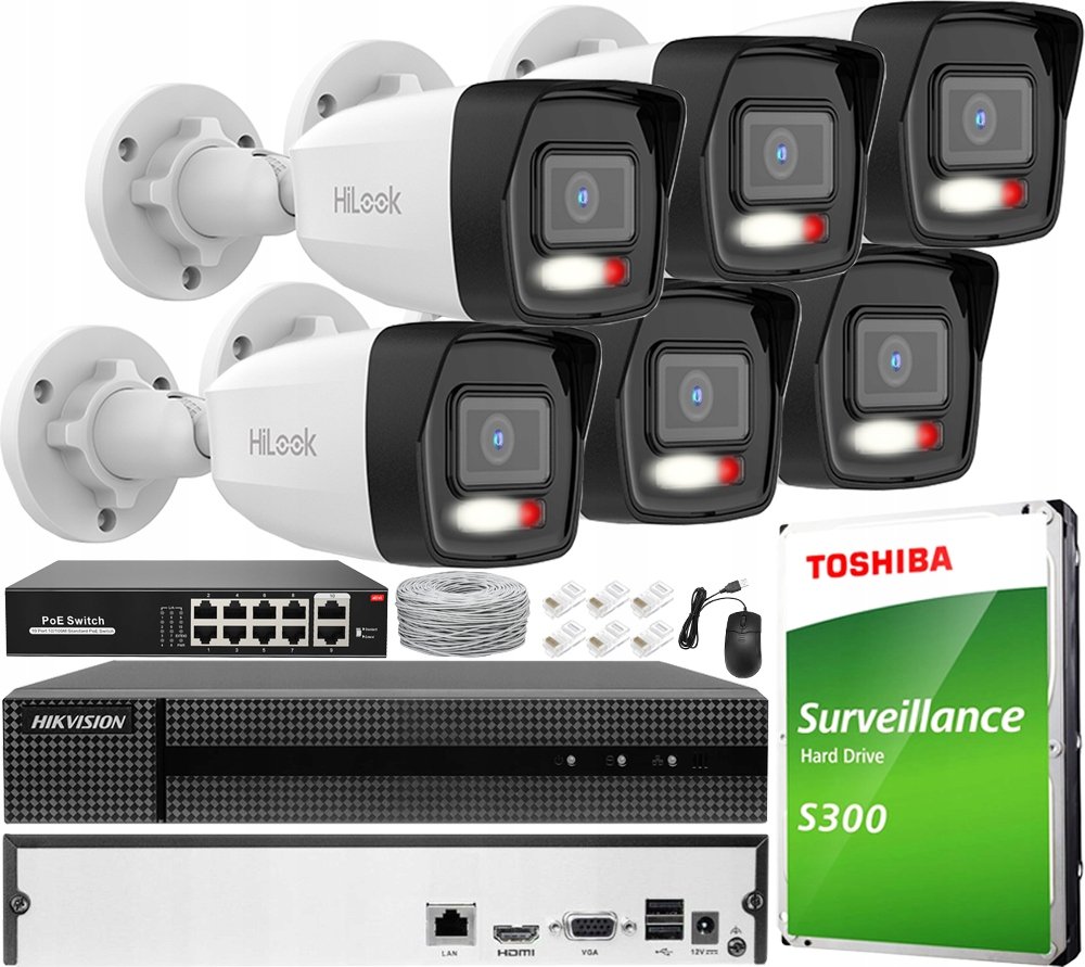 Monitorovací sada Hikvision CCTV-KIT6-IPCAM-B4DL-8CH