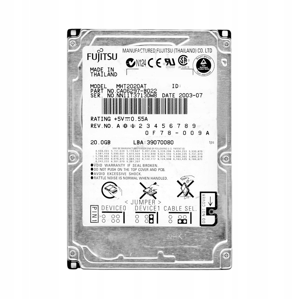 Fujitsu 20GB 4.2K 2MB Ata 2.5'' MHT2020AT