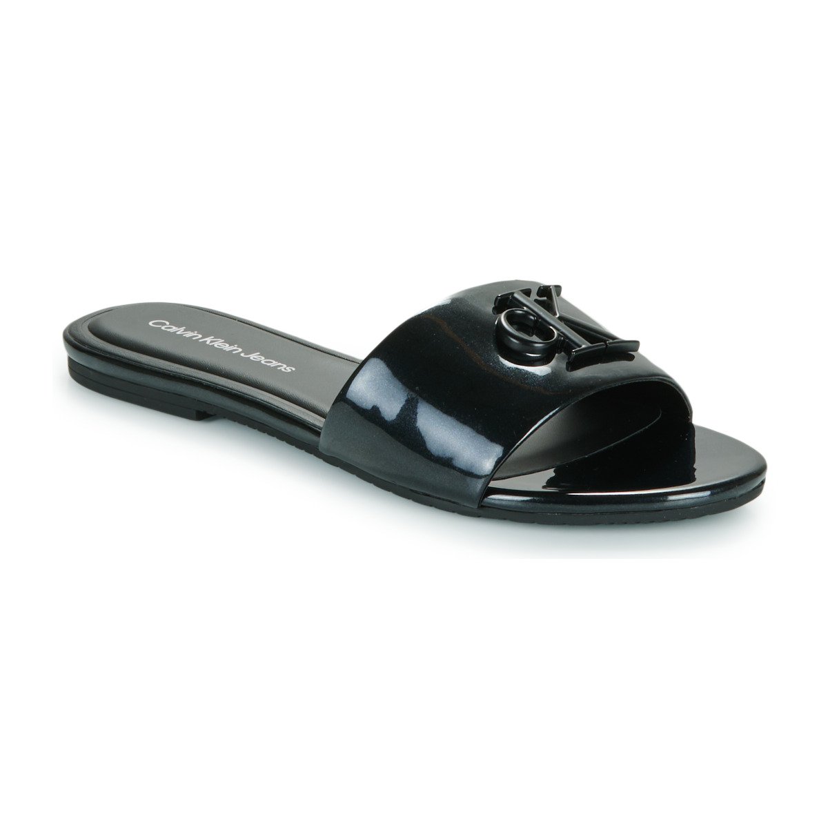 Calvin Klein Jeans  FLAT SANDAL SLIDE MG MET  Černá