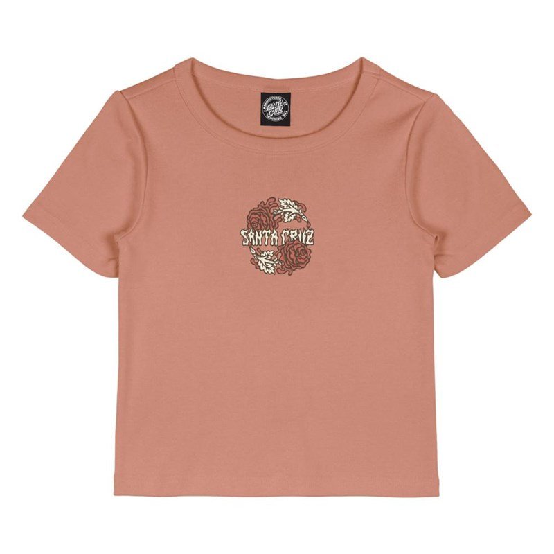 triko SANTA CRUZ - Dressen Rose Crew Two Front T-Shirt Clay (CLAY)