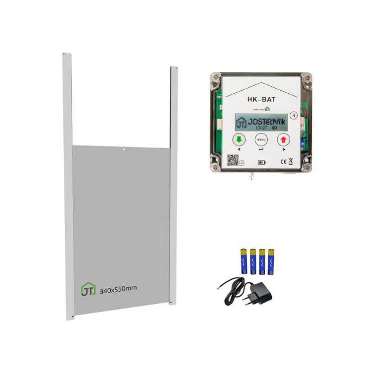 Komplet automatického otevírání a zavírání kurníku JOSTechnik HK-Bat 34x55 D