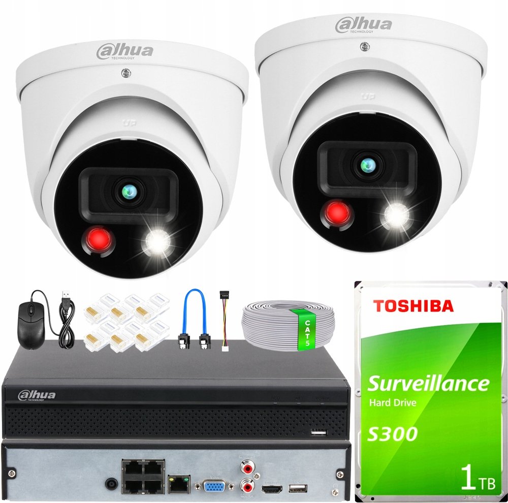 Ip monitorovací sada Domů Kamera Dahua 5Mpx Led/ir rekordér 4CH 1TB