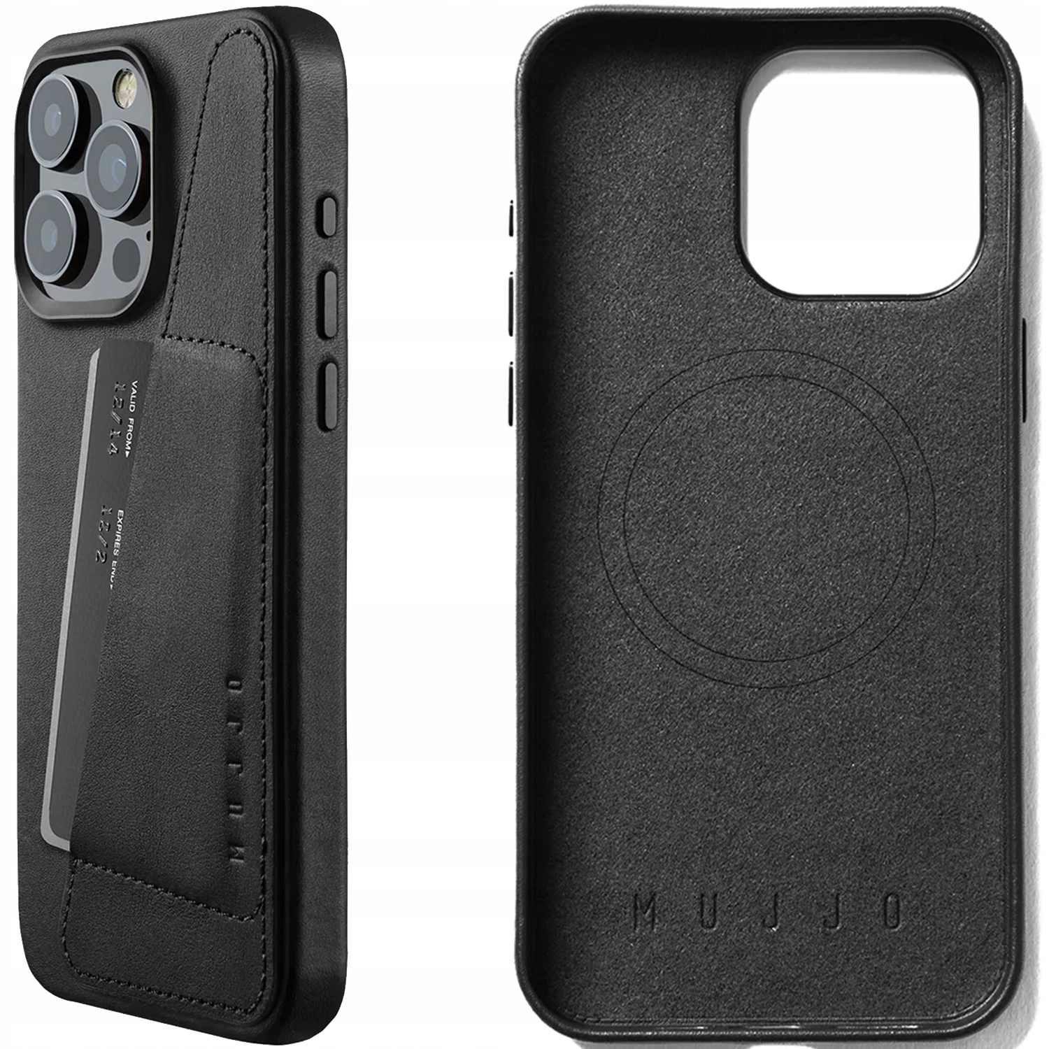 Pouzdro s MagSafe Mujjo pro iPhone 15 Pro Max Kryt Kožený Leather Wallet