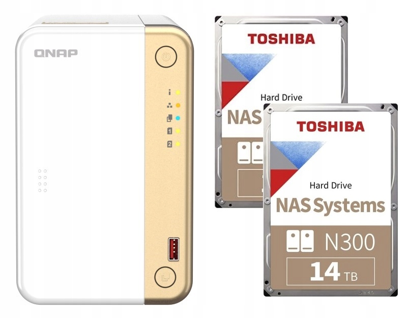Nas Qnap TS-262-4G 2x 14TB Toshiba