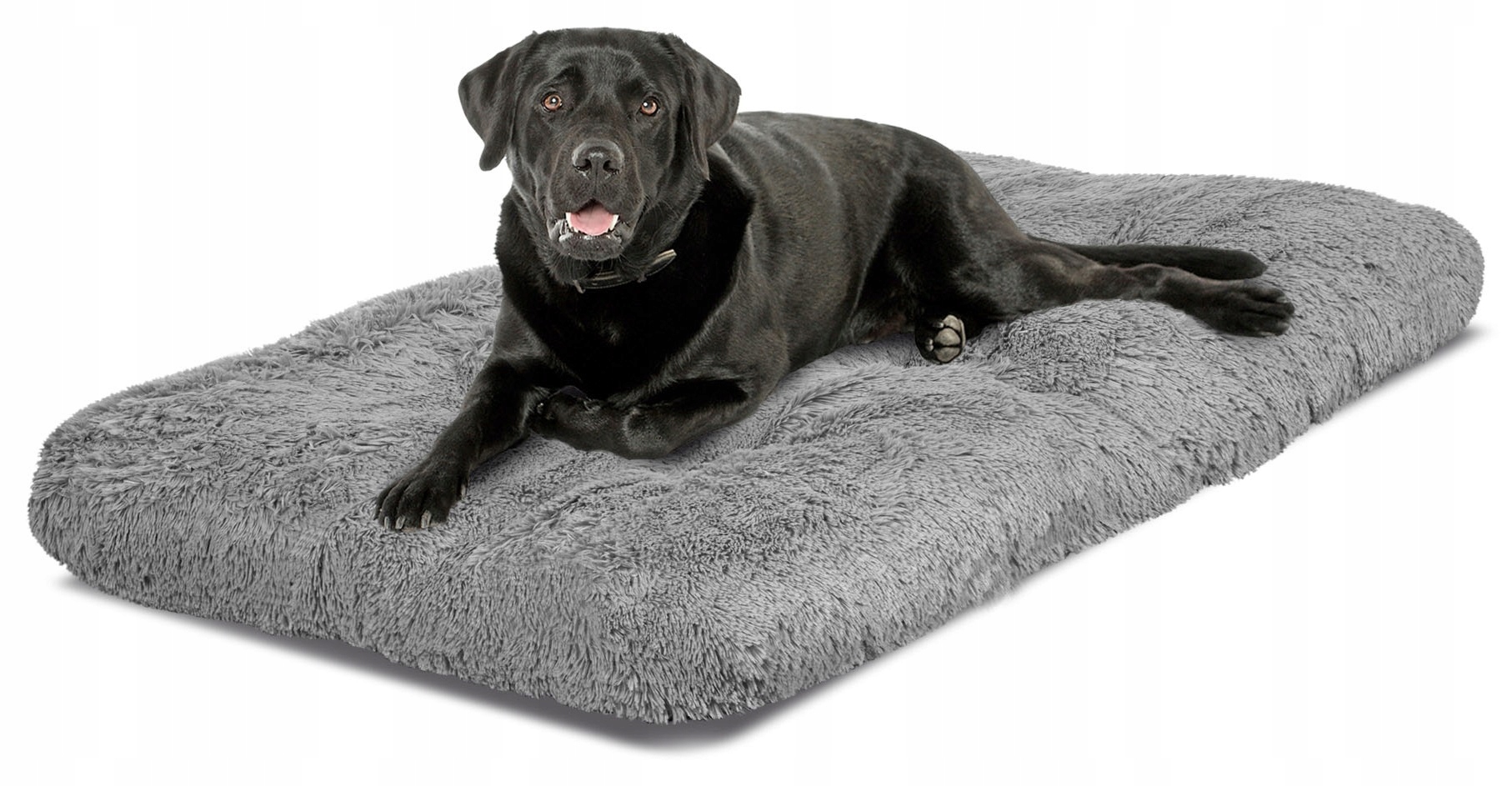 pelíšek pro psa polštář vysoký bok shaggy 130x90 cm světle šedá