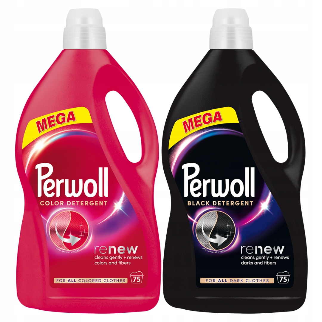 Perwoll Renew Black Color Tekutý prací prostředek na černé prádlo a barvy 2x3,75l 150 praní