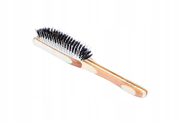 Hybridní kartáč Groomer Medium Paddle Brush bambusový, kovové piny a na