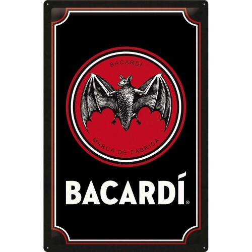 Postershop Plechová cedule Bacardi - Logo Black (40x60), (40 x 60 cm)