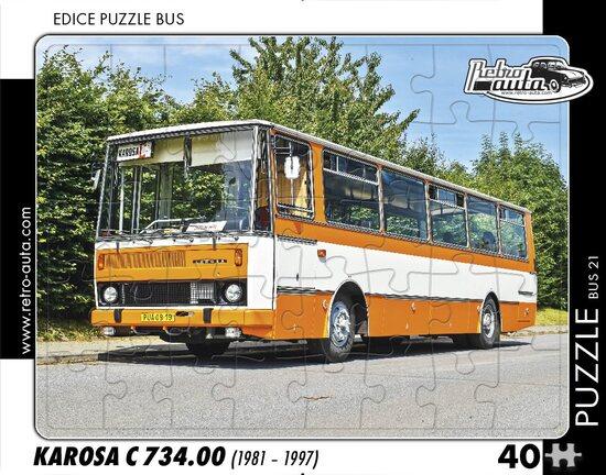 RETRO-AUTA Puzzle BUS č.21 Karosa C 734.00 (1981 - 1997) 40 dílků