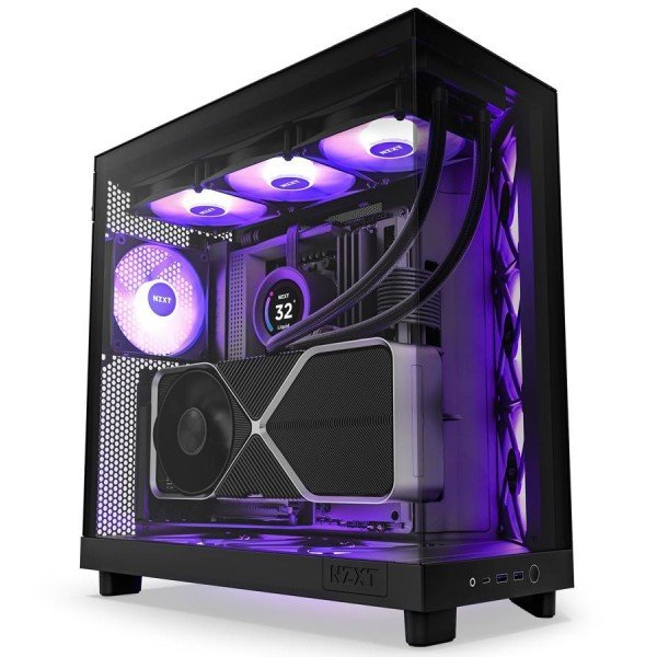 NZXT case H6 Flow RGB / 3x120 mm fan / tempered glass / mesh panel / black