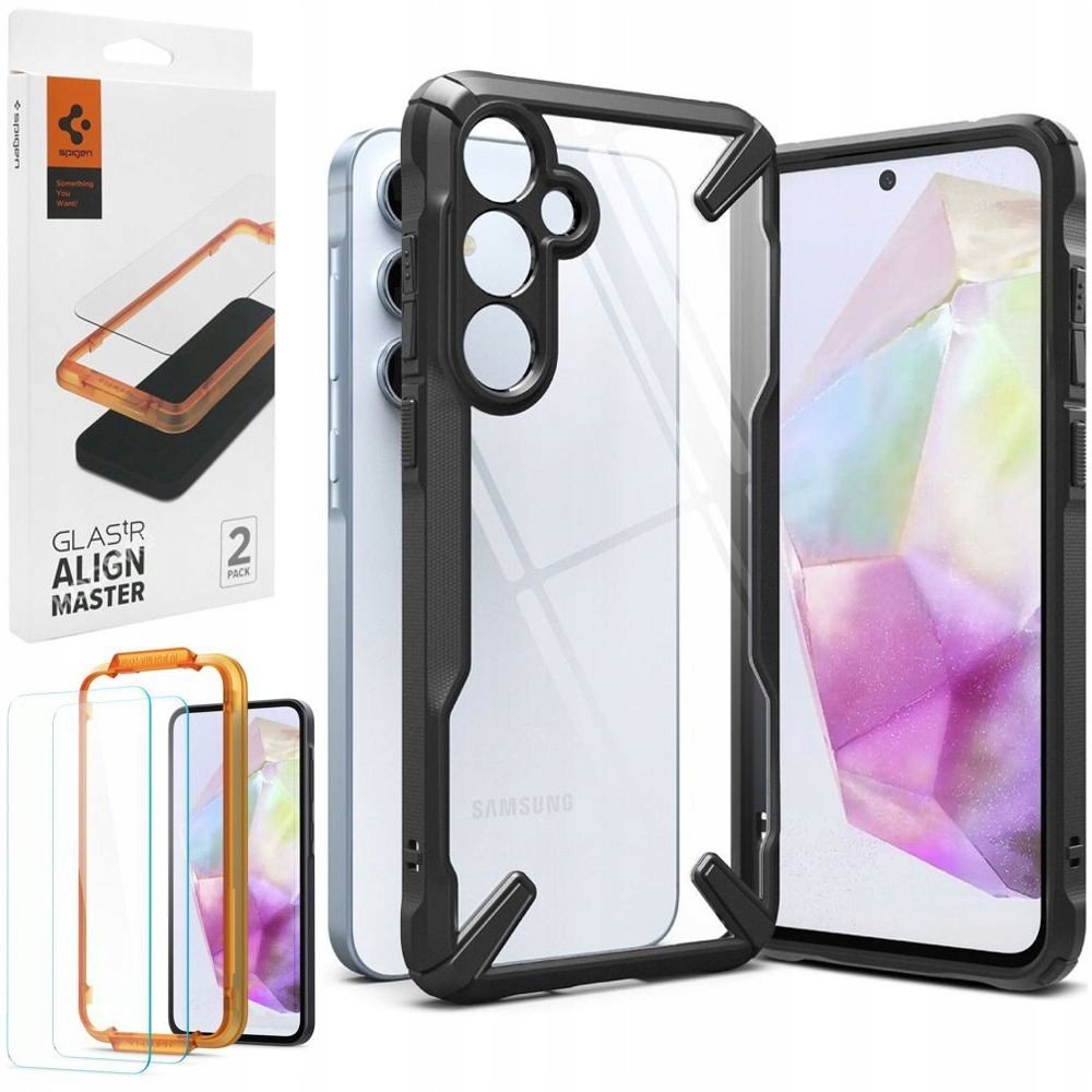 Pouzdro Ringke Fusion X Case Black 3mk Fg pro Samsung Galaxy A35 5G